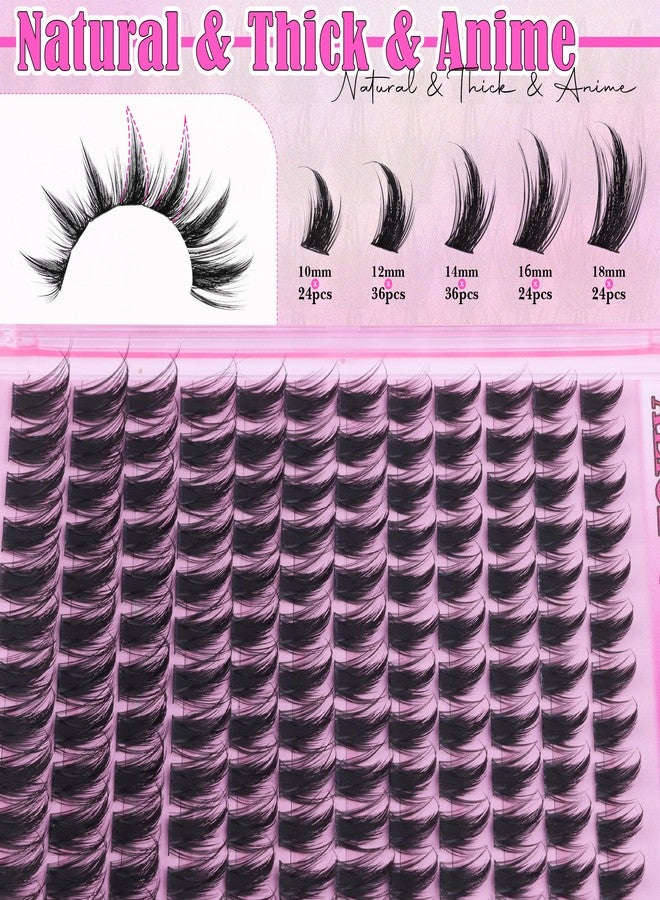 أليس مجموعة رموش ALICE Manga Lash Clusters Wispy Cluster Eyelash Extensions with Spikes Anime Natural lash Clusters Individual lashs DIY at Home (144pcs/10-18mm/CD- Curly) - Image 4